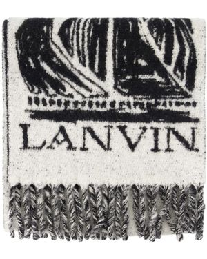 Lanvin Accessoires ,Wit ,Wol Moeder & Dochter Wol Sjaal - Zwart