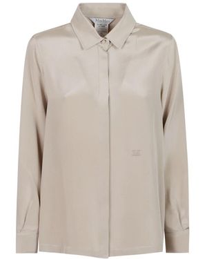 Max Mara Hemd Aus Seiden-Crêpe-De-Chine - Natur