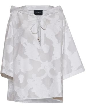 John Richmond Jacquard Bluse Mit Kapuze Und Verstellbaren Kordelzügen - Grau
