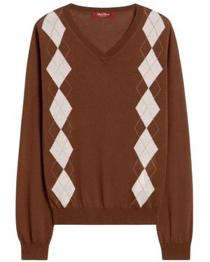 Max Mara V-Neck Truien - Bruin