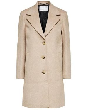 SELECTED Single-Breasted Coats - Naturel