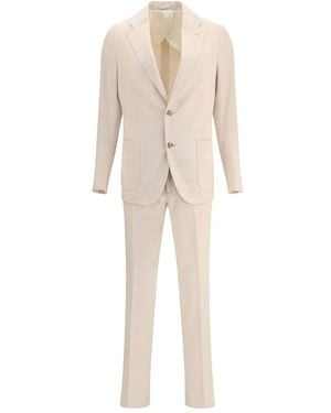 Lardini Corduroy Single-Breasted Suit - Natur