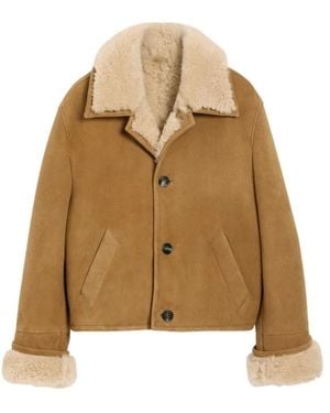 Ami Paris Faux Fur & Shearling Jackets - Natural