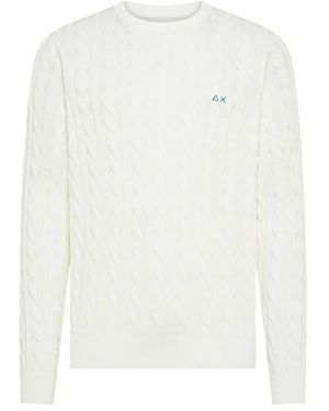 Sun 68 Round-Neck Knitwear - Blanco