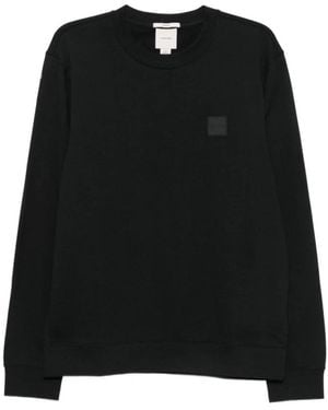 Calvin Klein Pullover Mit Rundhalsausschnitt Und Gummiertem Logo - Schwarz