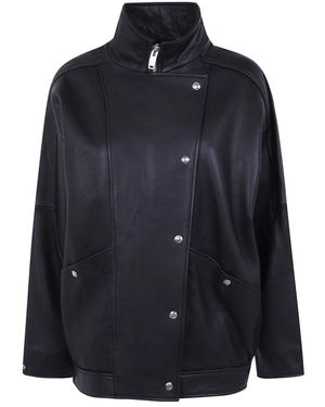 Anine Bing Jassen ,Zwart ,Leer Sandy Jacket - Blauw