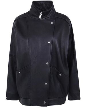 Anine Bing Jassen ,Zwart ,Leer Sandy Jacket - Blauw