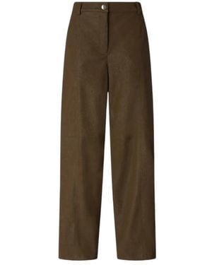 Pinko Wijde Broek Met Nubuck-Effect - Groen