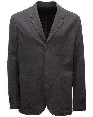 Neil Barrett Geknitterte Slim Jacke Carbon Hemd - Schwarz
