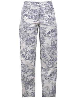 8pm Broeken ,Veelkleurig ,Katoen Pantalone Dublino Con Stampa Toile De Jouy - Grijs