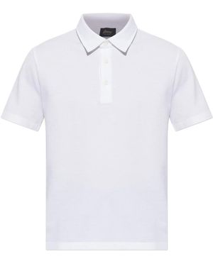 Brioni Tops ,Wit ,Katoen Katoenen Poloshirt