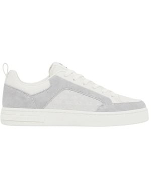 ARMANI EXCHANGE Sneakers Aus Wildleder Mit Durchgehendem Logo Und Gummisohle - Weiß