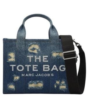 Marc Jacobs Die Rip And Repair Denim Small Tote - Blau