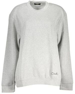 Roberto Cavalli Chic Embroidered Crew Neck Sweatshirt - Grey