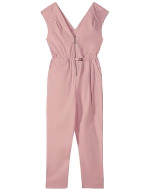 Patrizia Pepe Poplin Jumpsuit Met Riem - Roze