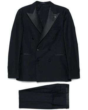 Tagliatore Double Breasted Suits - Black