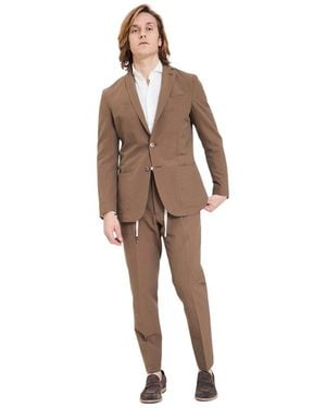 Santaniello Single Breasted Suits - Brown
