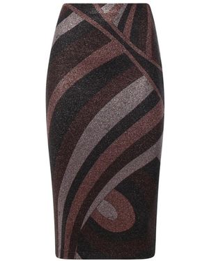 PUCCI Iride Print Lurex Jersey Rok - Bruin