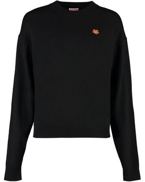 KENZO Gerippter wollpullover - Schwarz