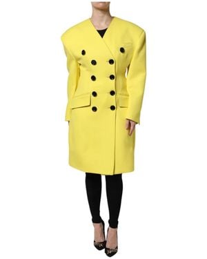 Dolce & Gabbana Double-Breasted Coats - Yellow