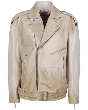 Golden Goose Leather Jackets - Natural