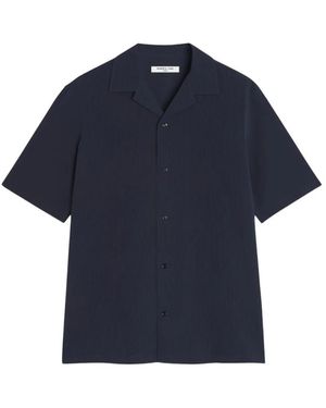 Maison Kitsuné Plissé Overhemd Met Korte Mouwen - Blauw
