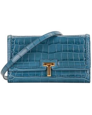 Tom Ford Tassen ,Blauw ,Leer Schoudertas