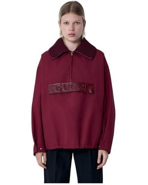Gucci Geprägter Bomber-Sweatshirt Mit Logo-Motiv - Rot
