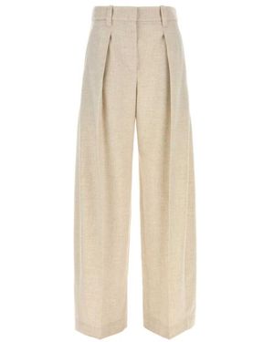 Brunello Cucinelli Broeken ,Wide Broeken - Naturel