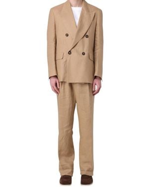 Hevò Double Breasted Suits - Natur