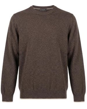 Peserico Rundhals-Pullover Mit Rippstrick - Braun