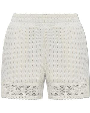 AllSaints Elma Mid Rise Crochet Cotton Shorts - Wit