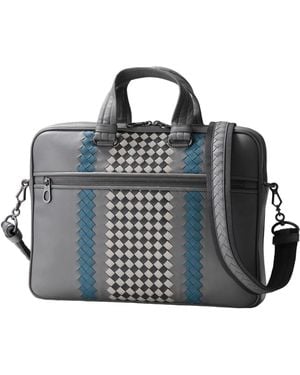 Bottega Veneta Intrecciato Leren Aktetas - Zwart