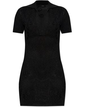 Amiri Kleedjes ,Zwart ,Jurk Met Lurexdraad