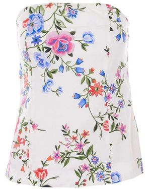 Liu Jo Tops ,Veelkleurig ,Katoen Bustiertop Met Bloemenprint - Blauw