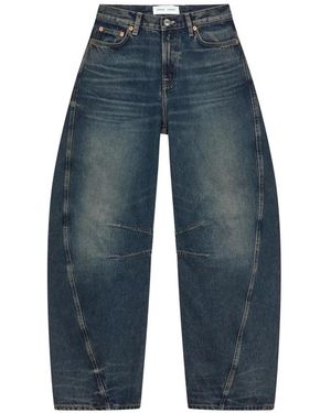 Samsøe & Samsøe Jeans ,Blauw ,Katoen Wijde Jeans