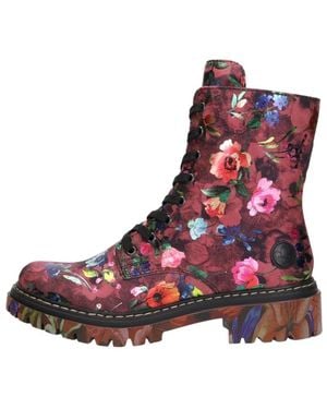 Rieker Schoenen ,Veelkleurig ,Veterschoenen Hoog - Rood