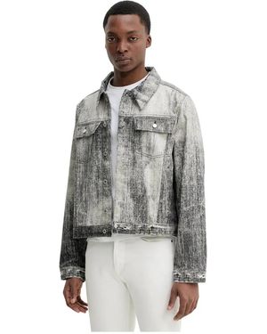 Camper Paint Print Denim Jacket - Grau