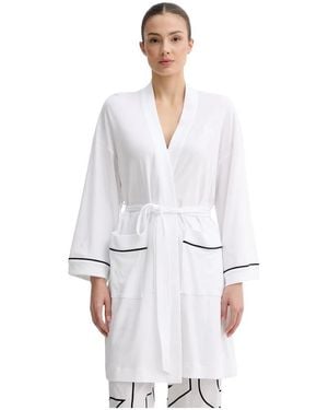 DKNY Schlafrock Mit Gürtel - Weiß