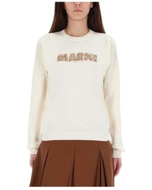 Marni Embroidered Logo Crewneck Sweater - Weiß