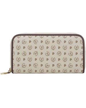 Pollini Damen Reißverschlussbrieftasche, Heritage Modell - Mettallic