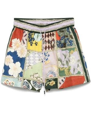 ALÉMAIS Linnen Shorts Met Bloemenprint En Trekkoord - Meerkleurig