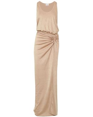 ANDAMANE Kleedjes ,Geel ,Polyester Knot-Detail Racerback Dress - Naturel
