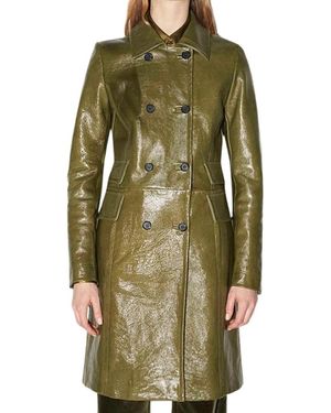 Barbara Bui Grüner lackleder trenchcoat