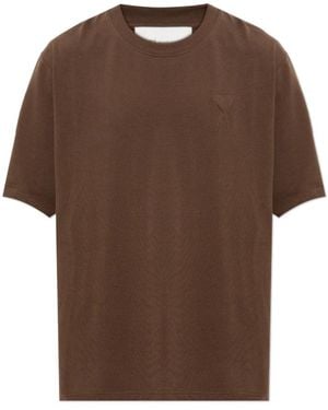 Ami Paris Ami De Coeur T-Shirt - Bruin