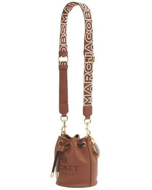 Marc Jacobs The Thin Outline Logo Webbing Strap - Braun