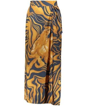 Alberta Ferretti Langer Asymmetrischer Rock - Mettallic