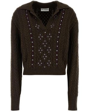 Des Phemmes V-Neck Knitwear - Black
