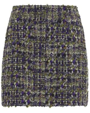 Saint Laurent Rokken ,Veelkleurig ,Tweed Tweed Mini Rok - Grijs