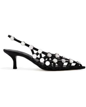 The Attico Grid' Slingback - Black